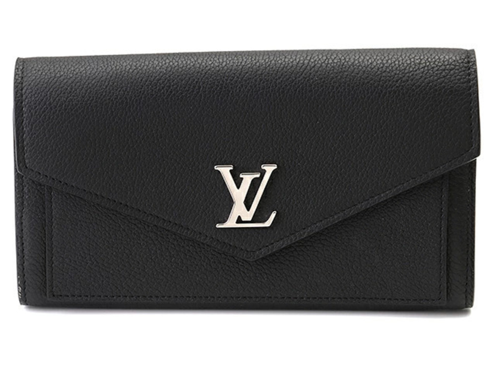 LOUIS VUITTON Portefeuille My Lockme around long wallet calf leather Noir Black